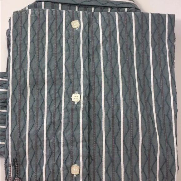 Apricottree Men Long Sleeve Shirt Embroidered Dusky Blue  White Grey Large - Picture 5 of 10